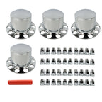 Set of 4 Rear Chrome Wheel Axle Hub Covers for Semi Trucks