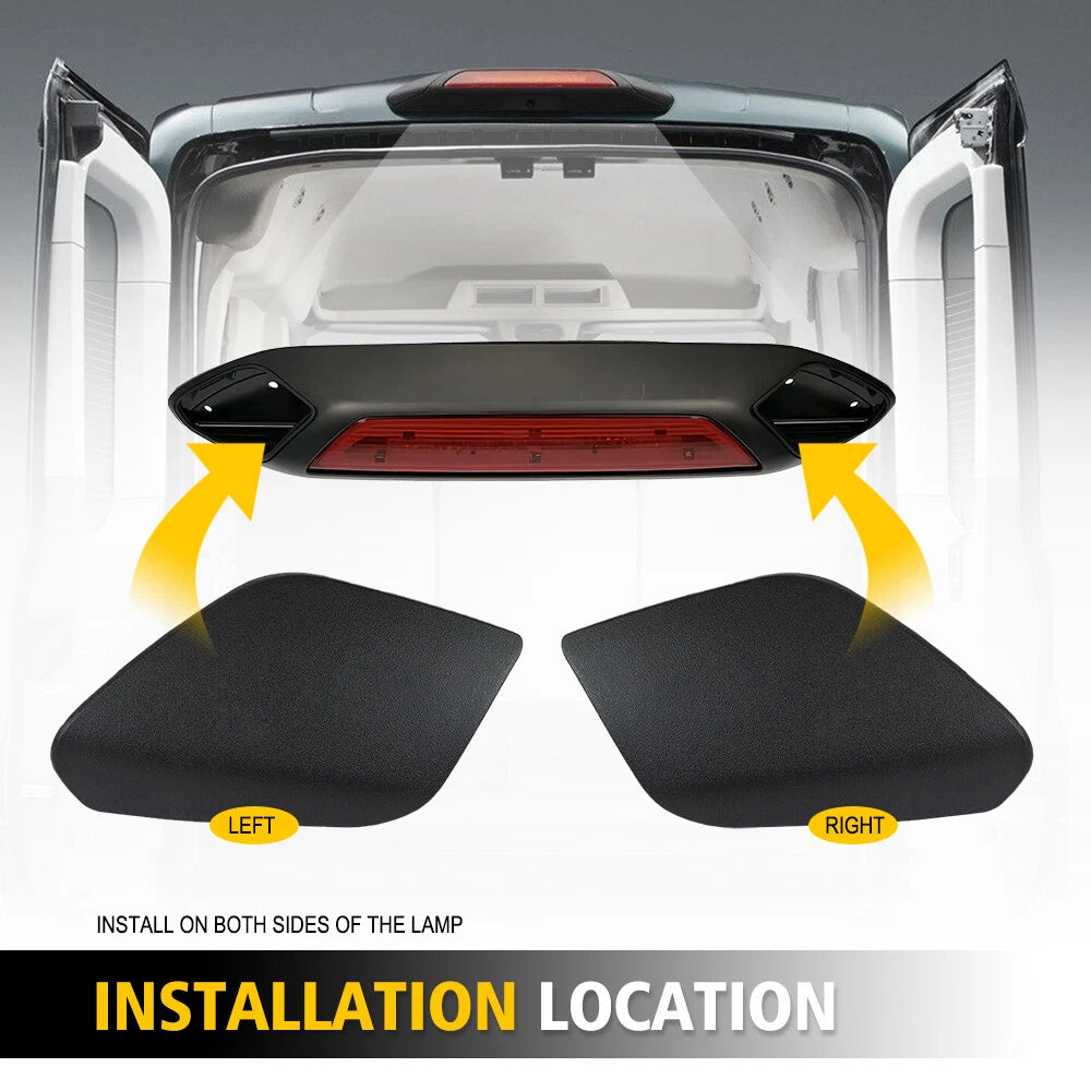Set of 2 Rear Third Brake Light Trim Covers for Ford Transit (2018–2020)