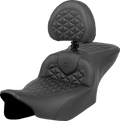 SADDLEMEN RoadSofa Tri Gripper Seat for FLH/FLT (Standard Reach, w/ Backrest)