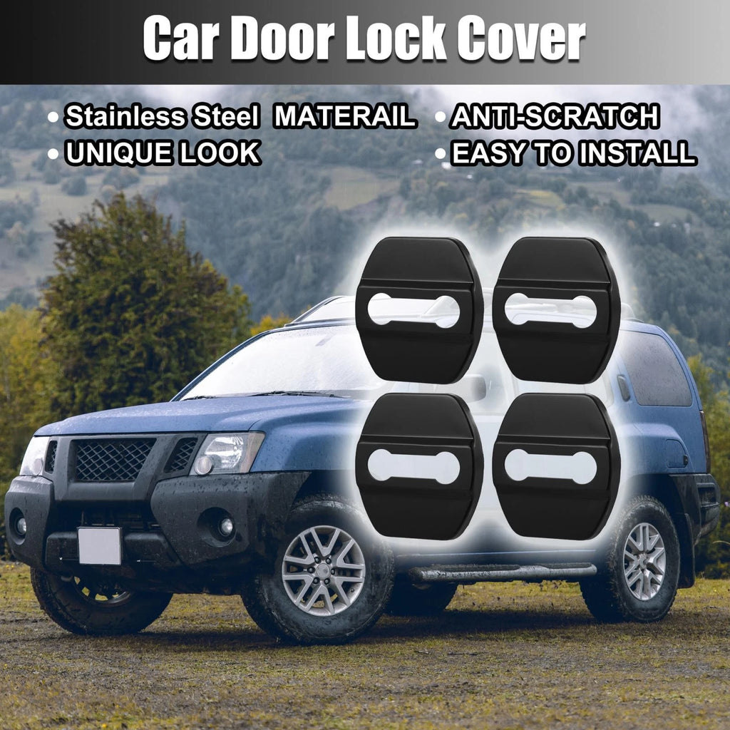 Set of 4 Door Lock Latches Covers for Nissan Infiniti (Black)