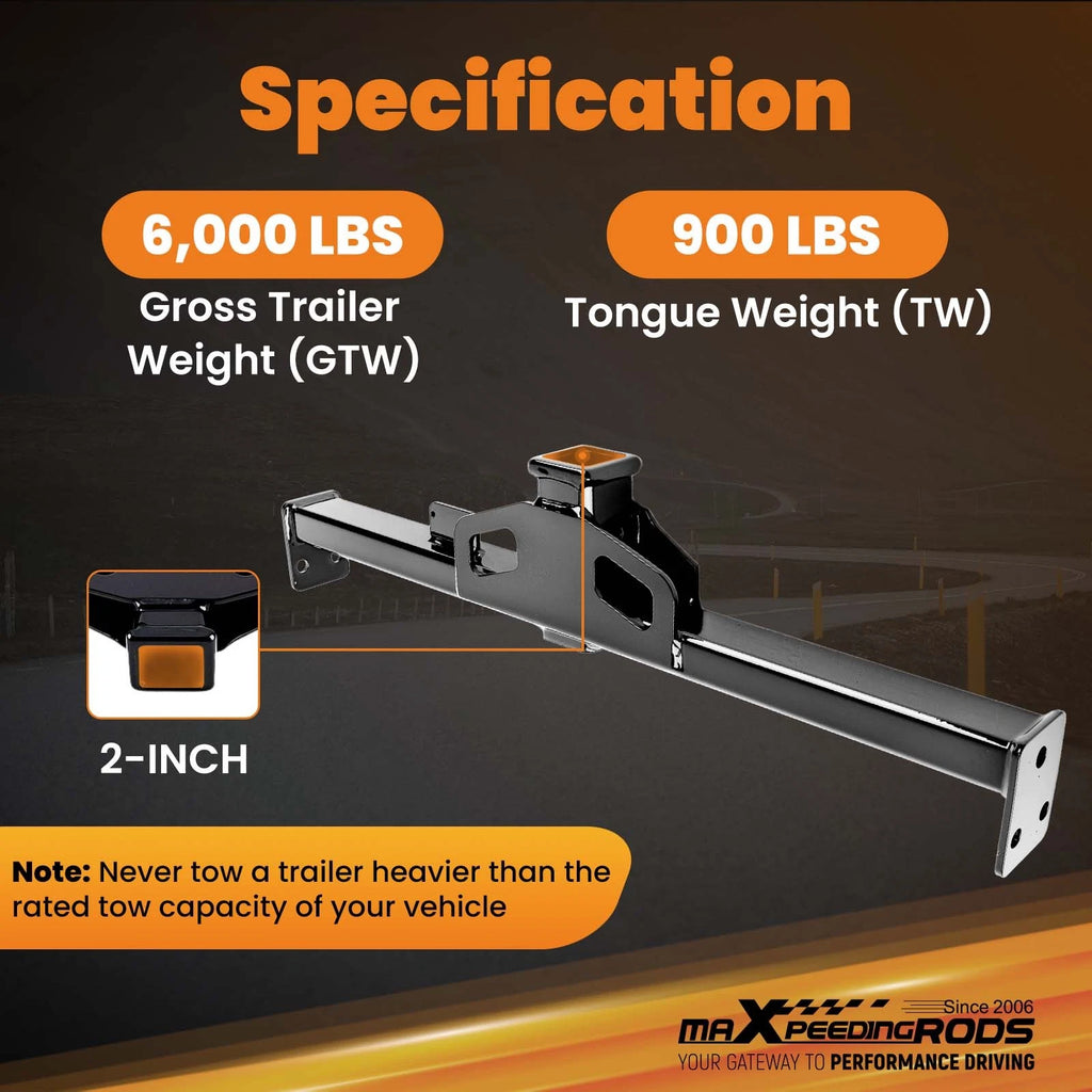 Class 3 2" 6000lbs Rear Trailer Hitch Receiver for Sprinter 2007-2025 (2500/3500)