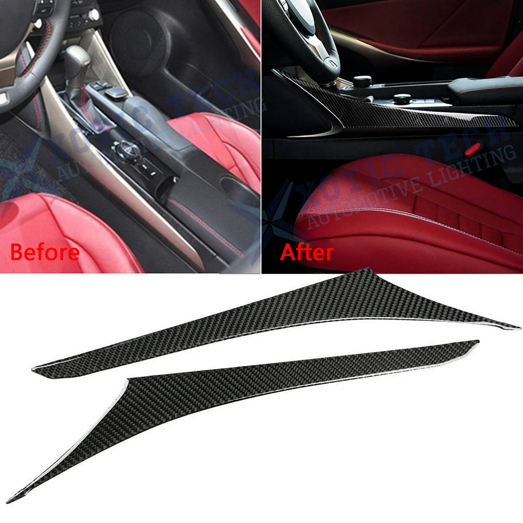 Genuine Carbon Fiber Gear Shift Box Side Trim for Lexus IS 300/350 (2014–2020)