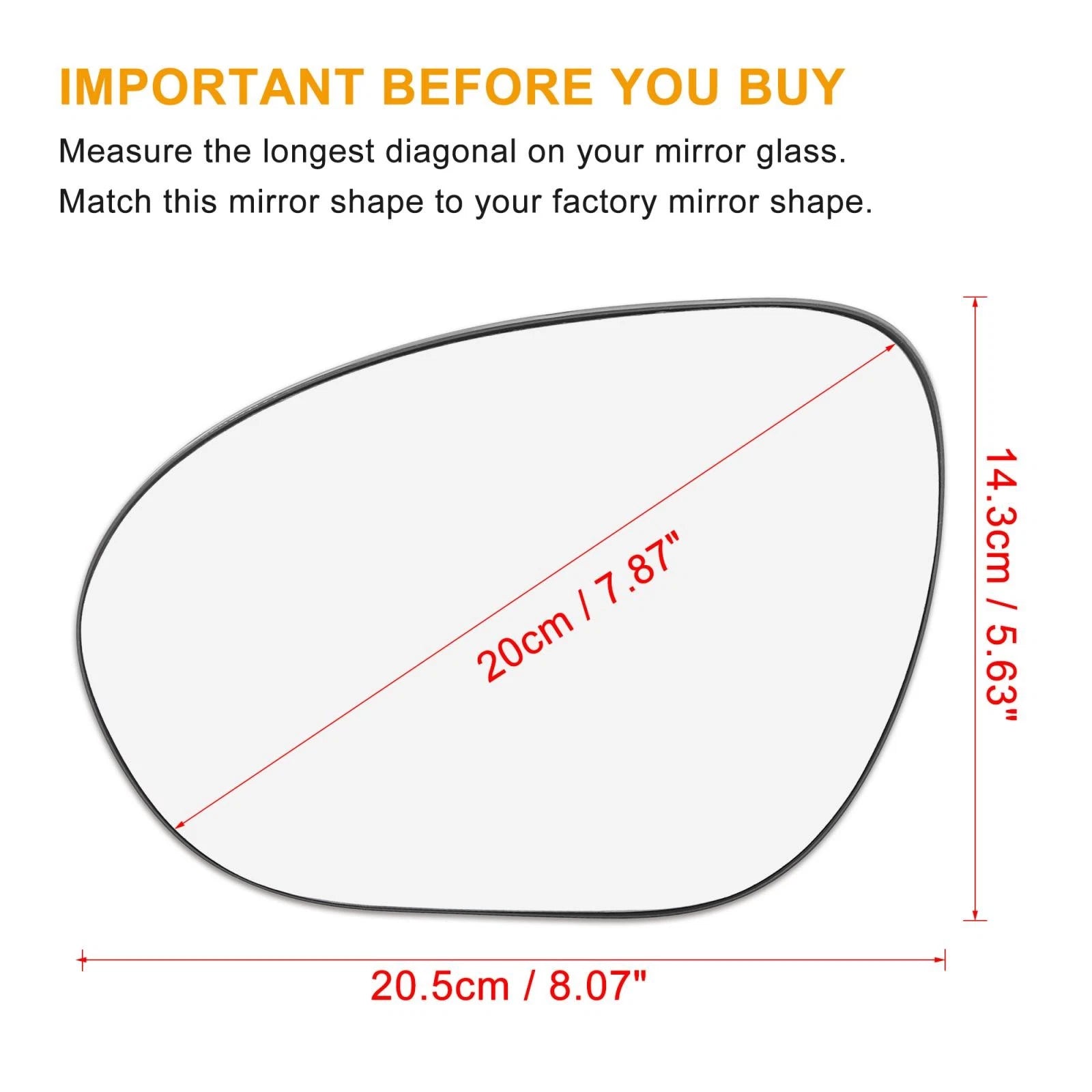 Heated Mirror Glass w/ Backing Left Side LH for Nissan Cube Juke (2009–2014)