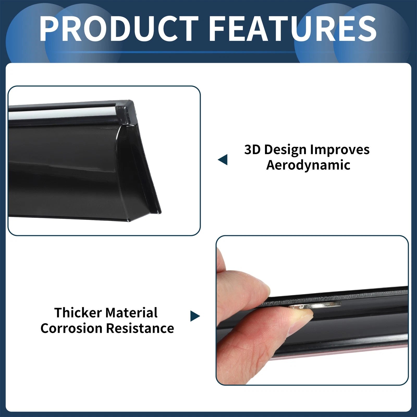 Set of 4 Window Deflectors for Toyota Sienna (2021) - Black Vent Visors