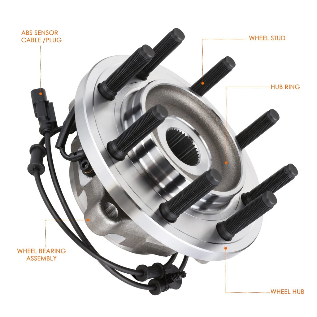 Front Wheel Hub Bearing Assembly Kit w/ ABS Sensor for Dodge Ram 2500 3500 (2009–2011)