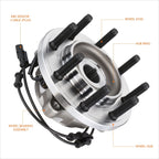 Front Wheel Hub Bearing Assembly Kit w/ ABS Sensor for Dodge Ram 2500 3500 (2009–2011)