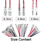 30PCS Spade Connector Kit with Insulating Sleeves for DIY (28mm, 48mm, 63mm)