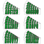 Set of 4 Marine Alpha-Numeric Registration Numbers & Letters Stickers Green