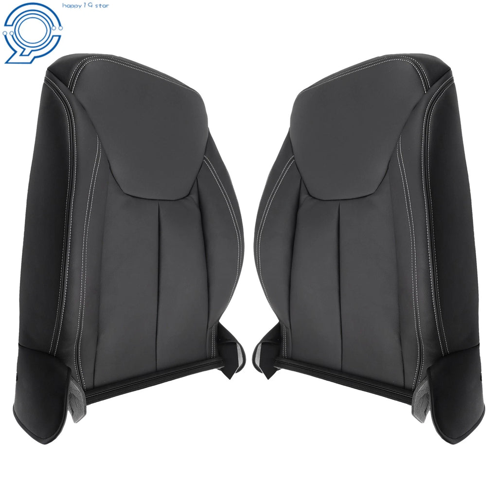 Set of 2 Black Leatherette Front Side Seat Back Covers for Jeep Wrangler (2013–2017)
