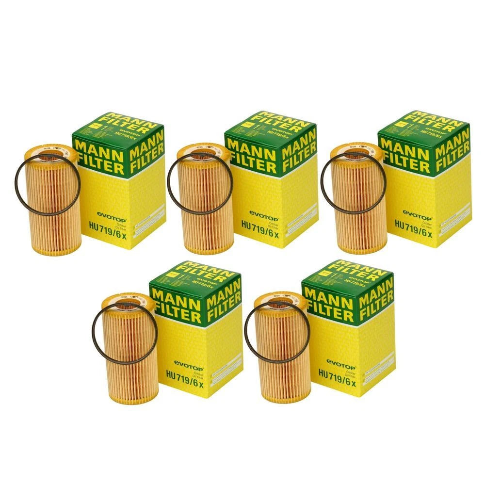 Set of 5 Cartridge Engine Oil Filters for Audi VW Seat L4 L5