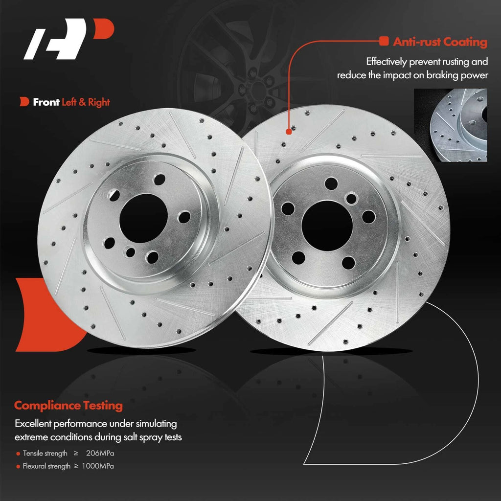 Drilled Brake Rotors & Brake Pads Set for BMW X1 F48 (2016–2023)