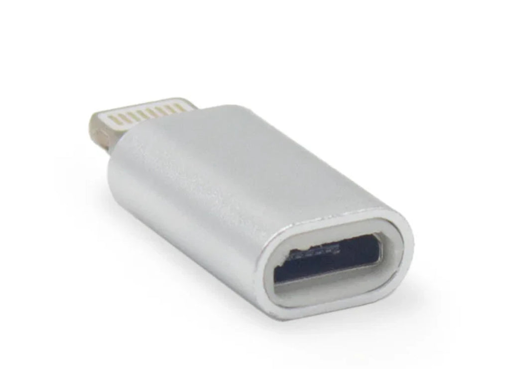 Micro USB Female to 8-Pin Lightning Male Adapter for iOS Devices