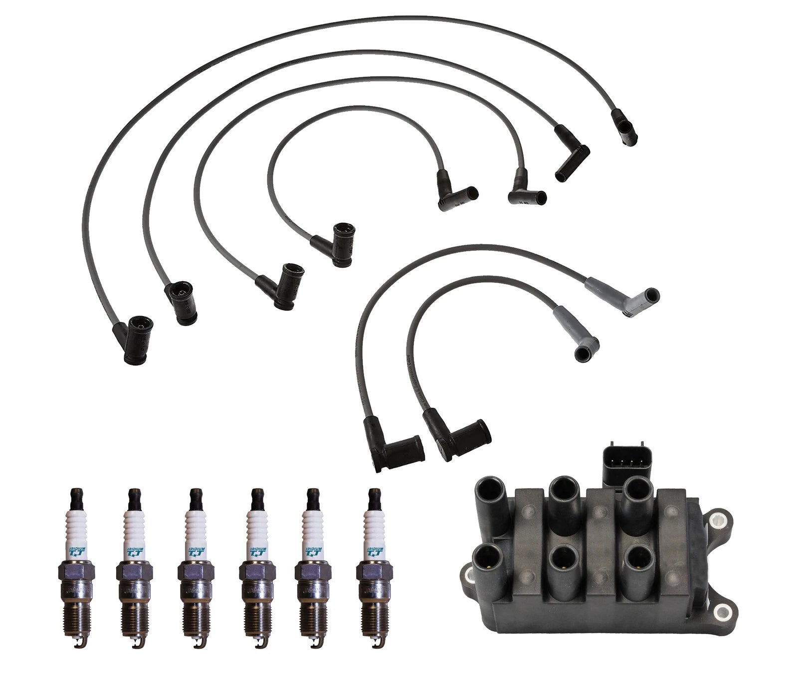 Set of 6 Denso Ignition Coil Wire Iridium TT Spark Plug Kit for Mazda B3000 (1994–2006)