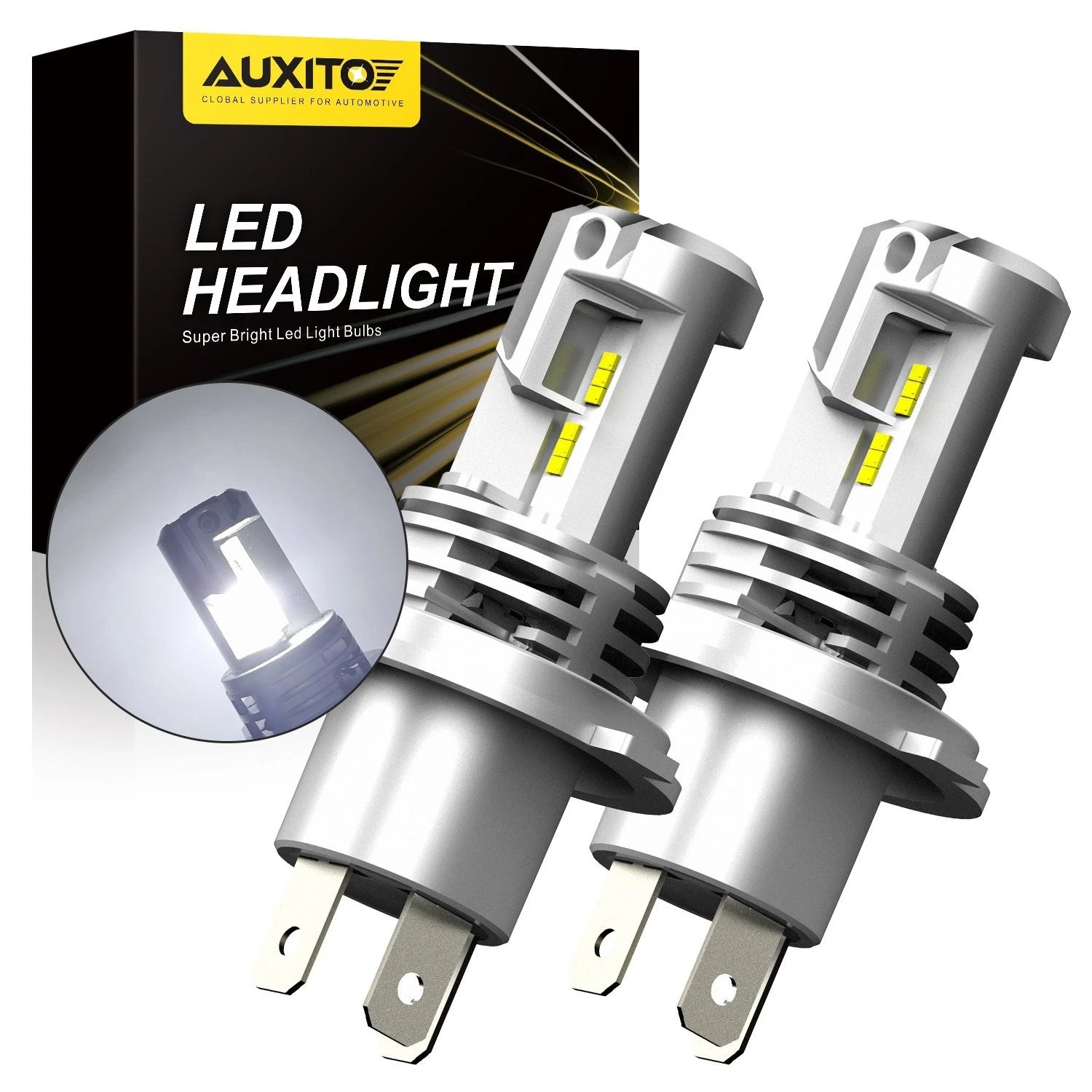 AUXITO H4 9003 LED Headlight Bulb Conversion Kit (6500K, 24000LM)