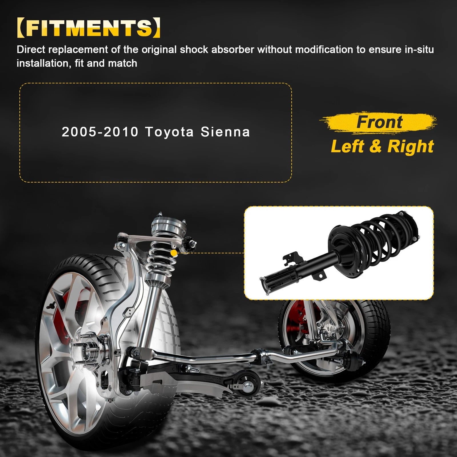 Set of 2 Front Complete Struts for Toyota Sienna (2005–2010)