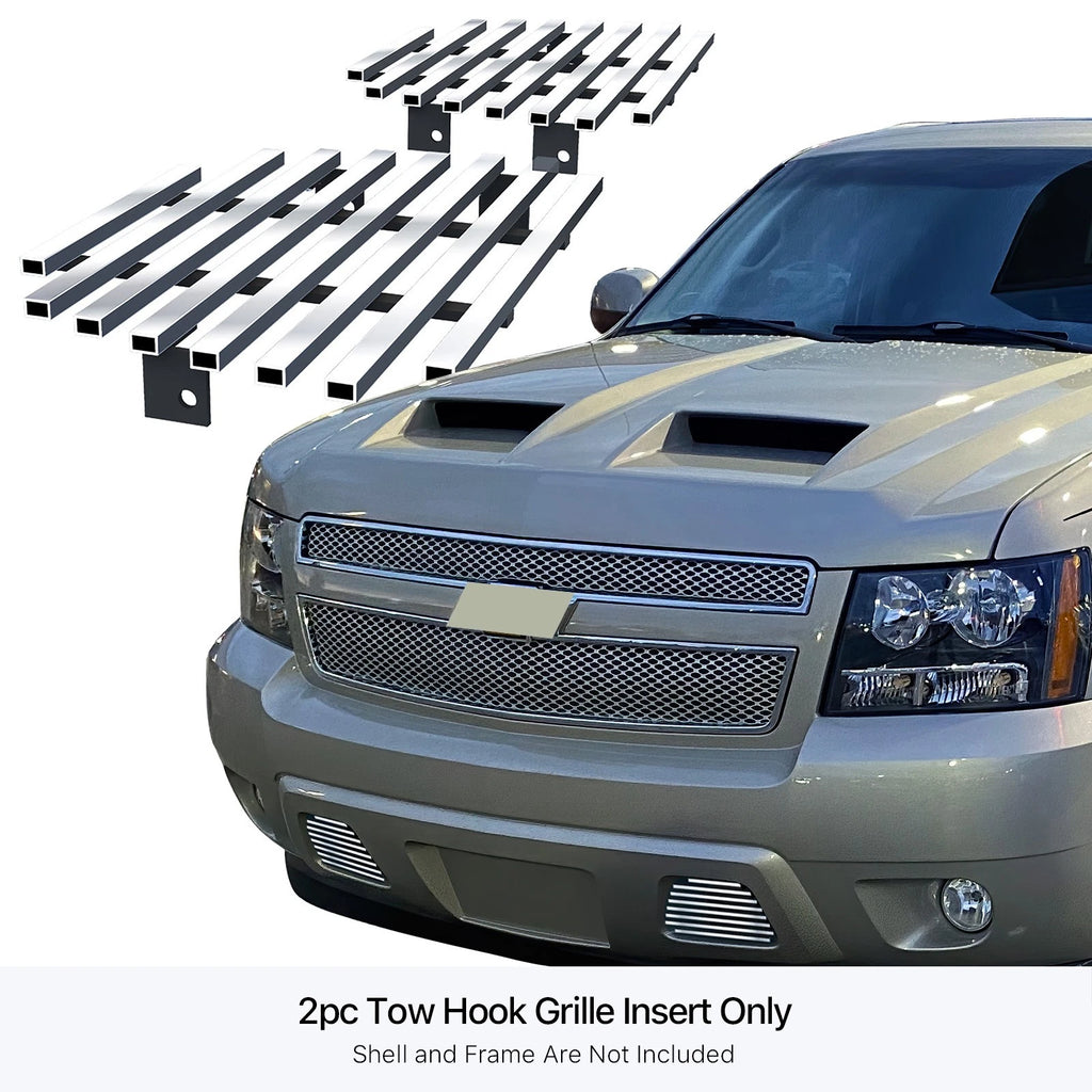 Tow Hook Grille Insert for Chevy Tahoe (2007-2014) Stainless Chrome
