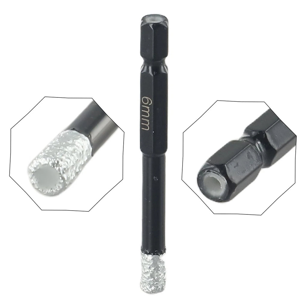 Dry Drill Bit Set for Glass Porcelain (Hex, Diamond)