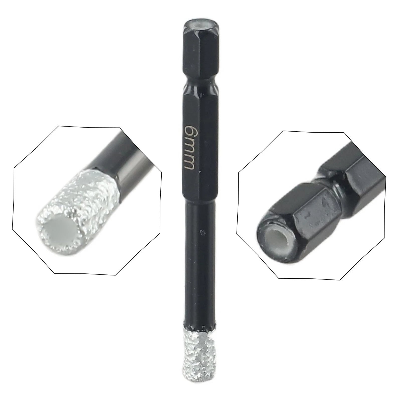 Dry Drill Bit Set for Glass Porcelain (Hex, Diamond)
