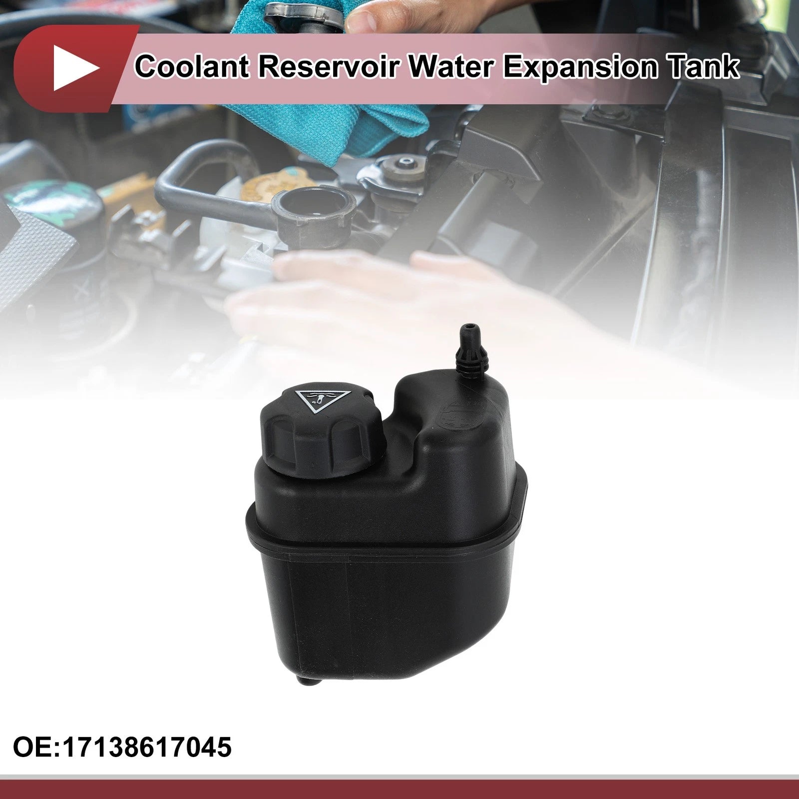 Coolant Expansion Overflow Tank with Cap No. 17138617045 for BMW 340i (2017–2020)
