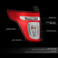 Left Chrome Red LED Taillight for Ford Explorer Police Interceptor (2011–2015)