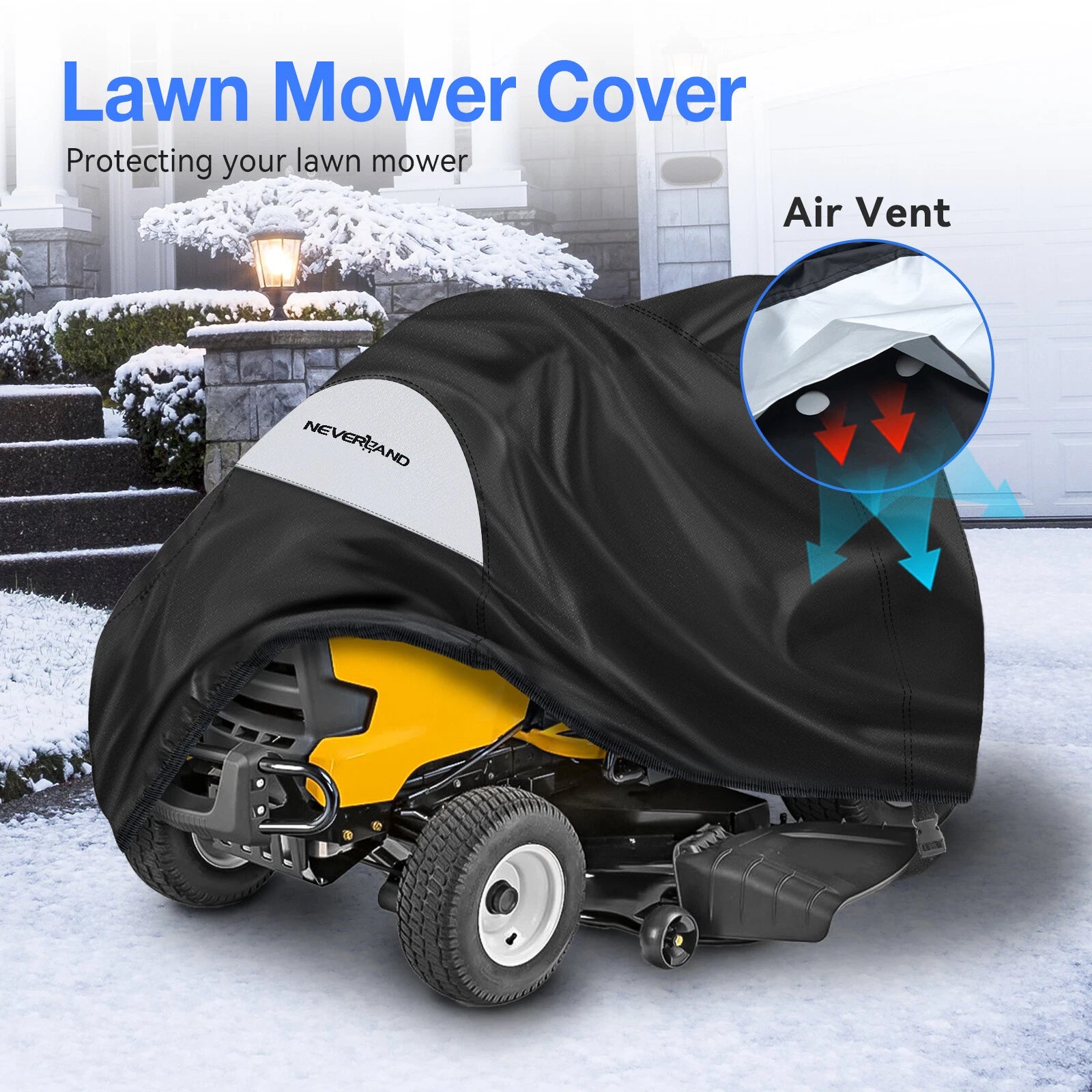 Lawn Mower Tractor Cover for Decks up to 72" (UV Resistant, Waterproof)