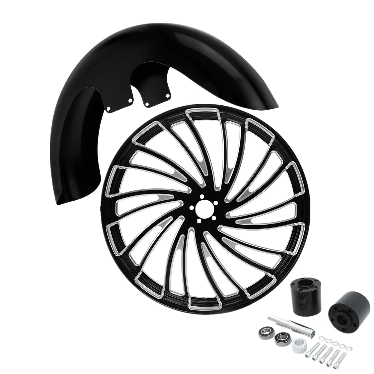 Front Fender & Wheel Rim Dual Disc Hub for Harley Touring Glide (2008–Present)