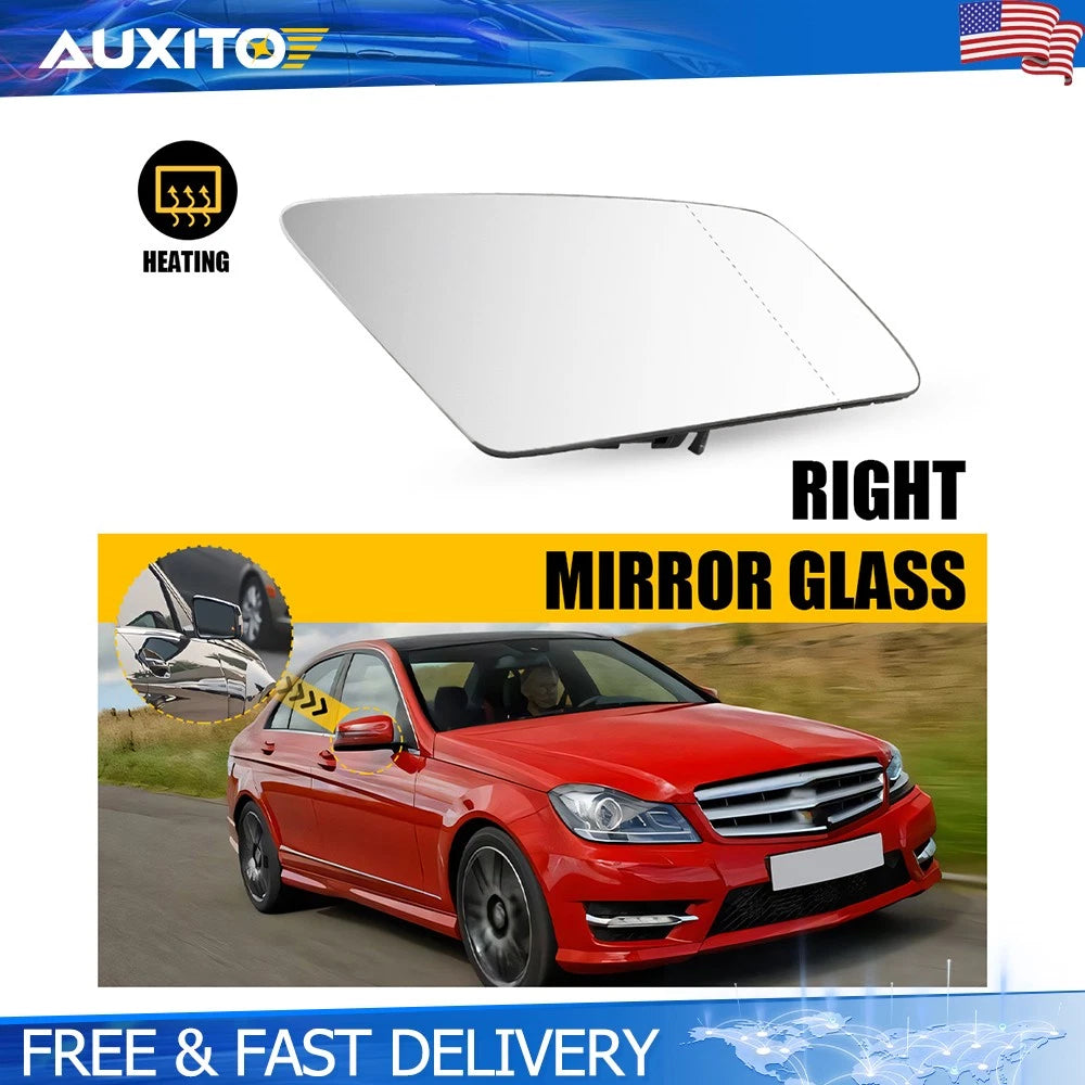 Heated Mirror Glass for Benz E350 E250 Right Side with Blind Spot (YYYY–YYYY)