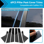 6PCS Black Pillar Post Cover Trim for Cadillac XT5 (2017–2023)