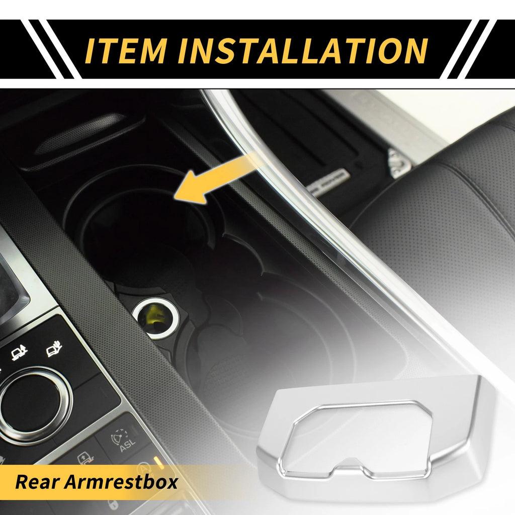 Armrest Box Rear Cup Holder Cover Trim for Toyota Tundra (2022–2024)
