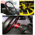 Deep Dished Red Racing Steering Wheel for Universal Fit