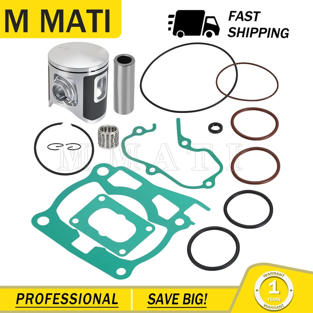 STD Piston Bearing Gasket Kit for Yamaha YZ125 (1998–2000) 54mm