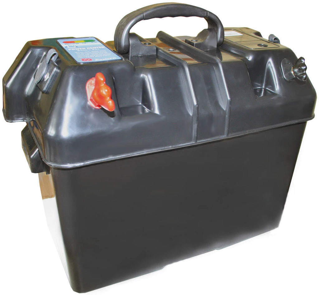 Large Vented Marine Power Centre Battery Box RWB663 with 2 Cigarette Sockets