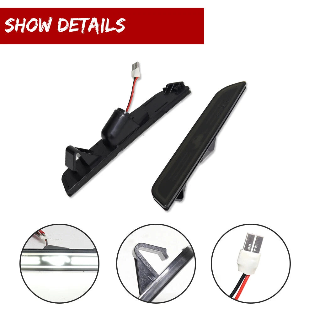 Rear Side Marker Lights for Ford Mustang (2010–2014) - Brilliant White
