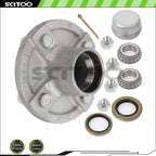 Set of 4 Galvanized Hubs & 1" X 1" Bearings for Boat Trailer (2000lb)