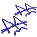 Set of 2 Adjustable 6-Point Blue Nylon Camlock Racing Seat Belts