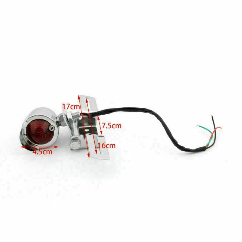 Red Brake Tail Light Turn Signal License Plate Holder for Cafe Racer (CHR AV)