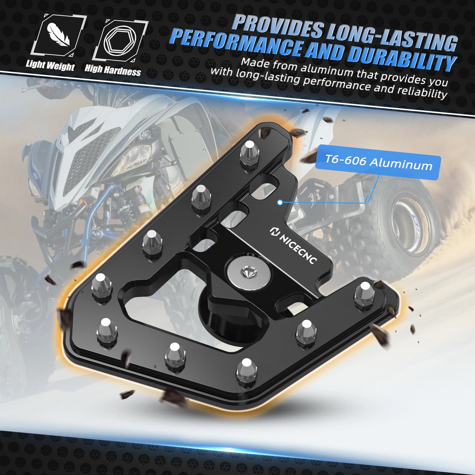 Rear Brake Pedal Lever Extender for Yamaha Raptor 700 YFM700 (2006–2012)