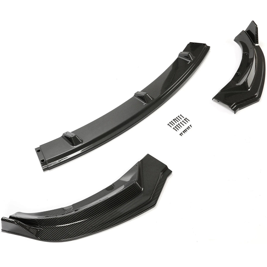Front Bumper Lip Set for Tesla Model 3 (2017–2023) Carbon Style 3Pcs