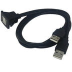 USB Dual Male to Female Car Dash Charger Socket Extension Cable 1M