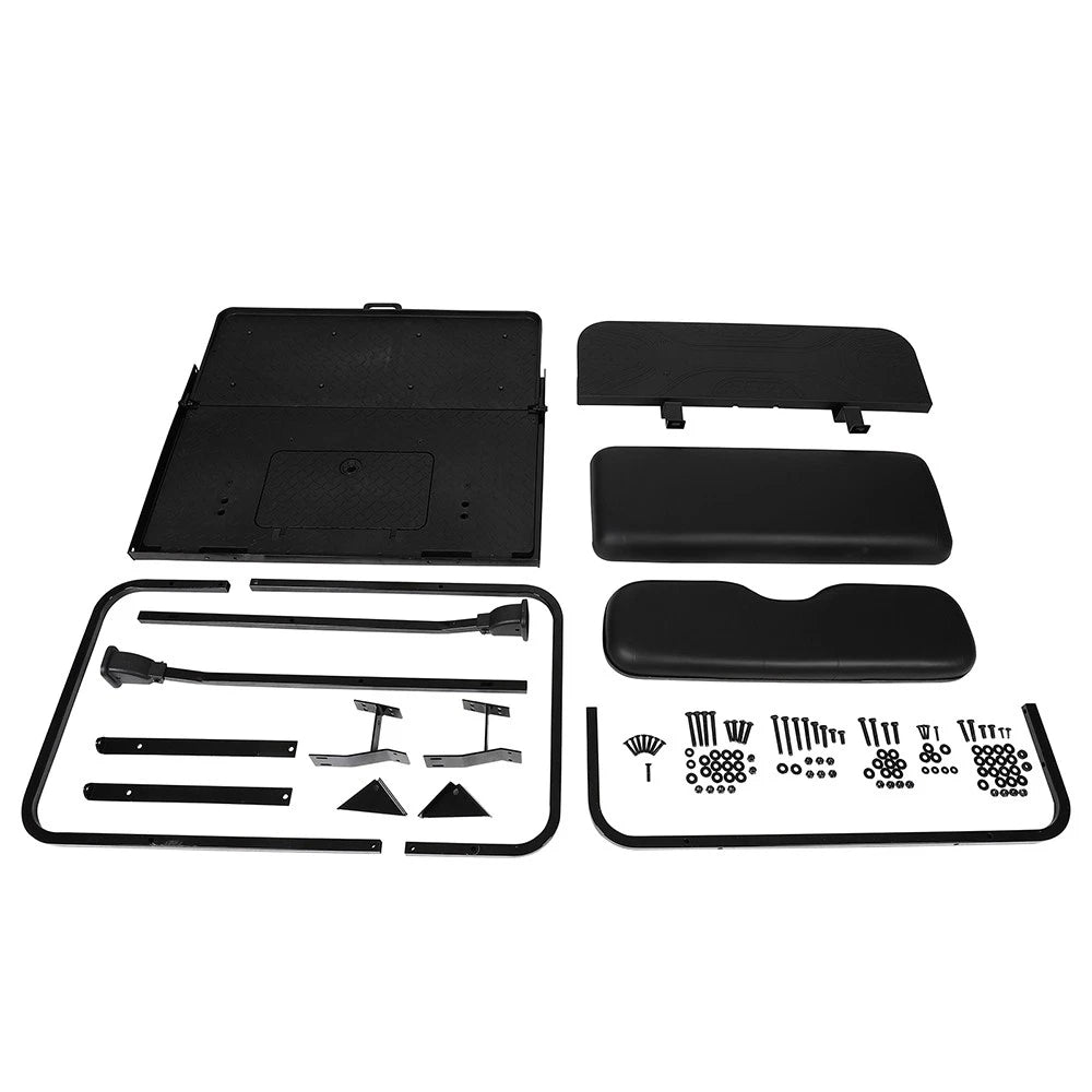 Rear Flip Seat Kit for Club Car Precedent (2004–Present) - Black Cushions