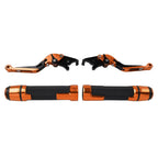 Set of 2 Orange Extendable Brake Clutch Levers for BMW F650GS (2002–2007)