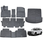 Set of 3 Row Floor Mats + Back Bed Liner for 2026 Hyundai Palisade TPE Rubber