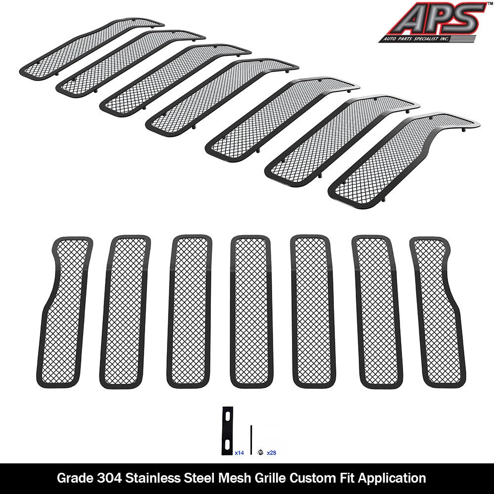 Stainless Black Mesh Grille Insert for Jeep Gladiator (2020-2021)