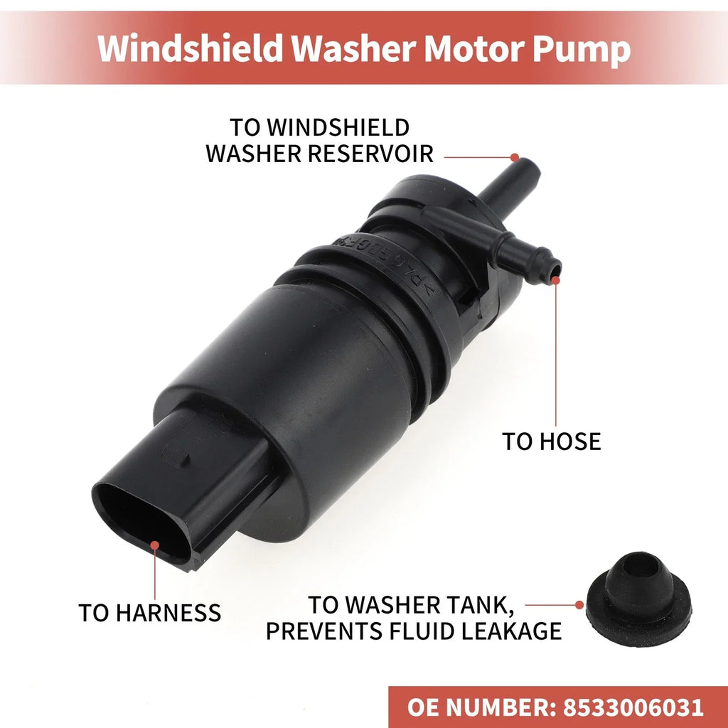 Windshield Washer Pump w/Grommet for BMW