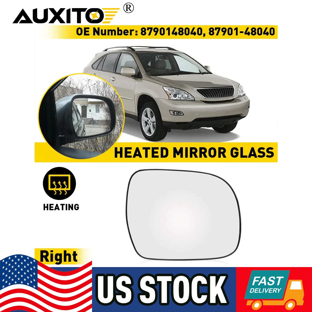 Passenger Side Mirror Glass for Lexus RX330 RX350 RX400H (2004–2009)