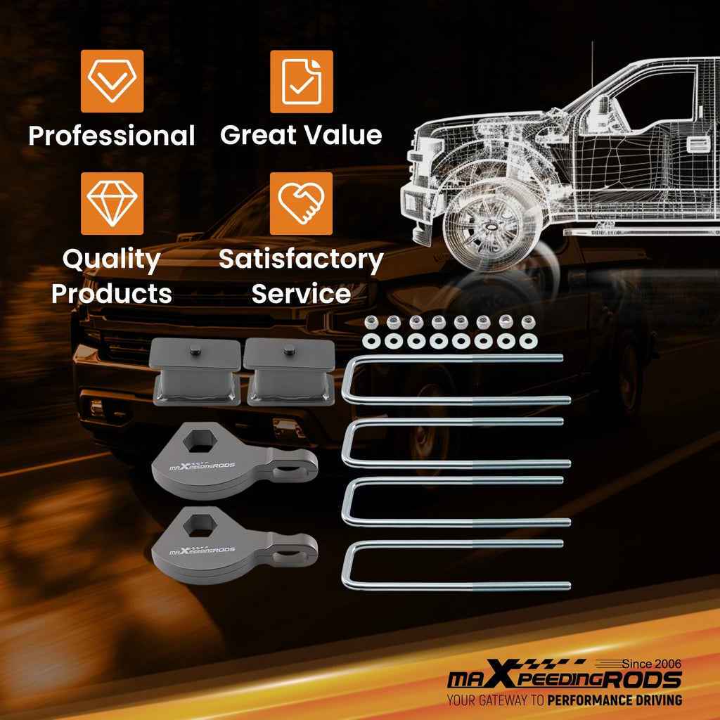 3" Lift Spacer Kit for Dodge Dakota 4WD (1987–2004) Front Torsion Keys + Blocks