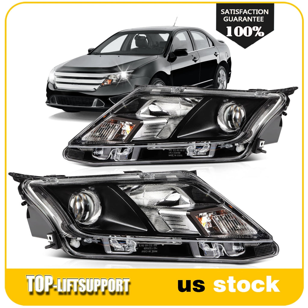 Pair Headlights for Ford Fusion (2010–2012) Black Housing Projector