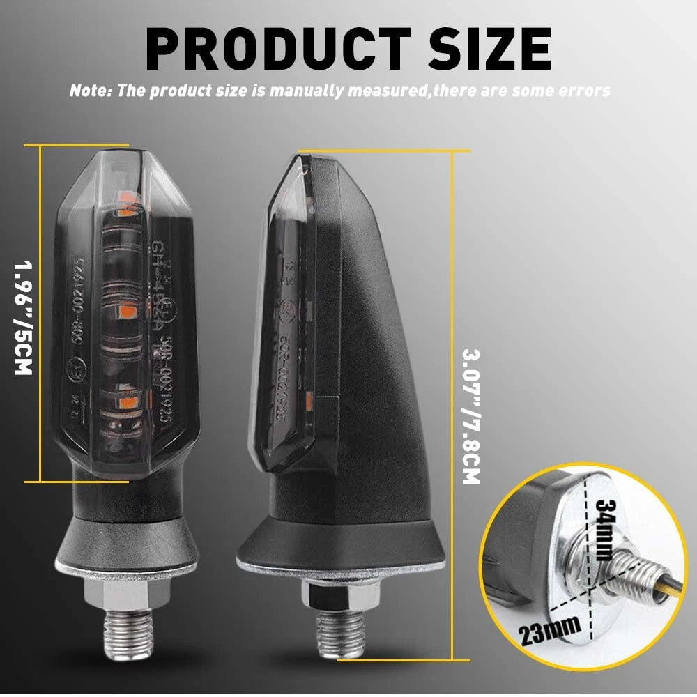 LED Turn Signal Indicator for Honda Yamaha Motorcycle (Smoke Amber)