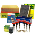 Set of 6 Double Platinum Spark Plugs & Coils for Audi V6