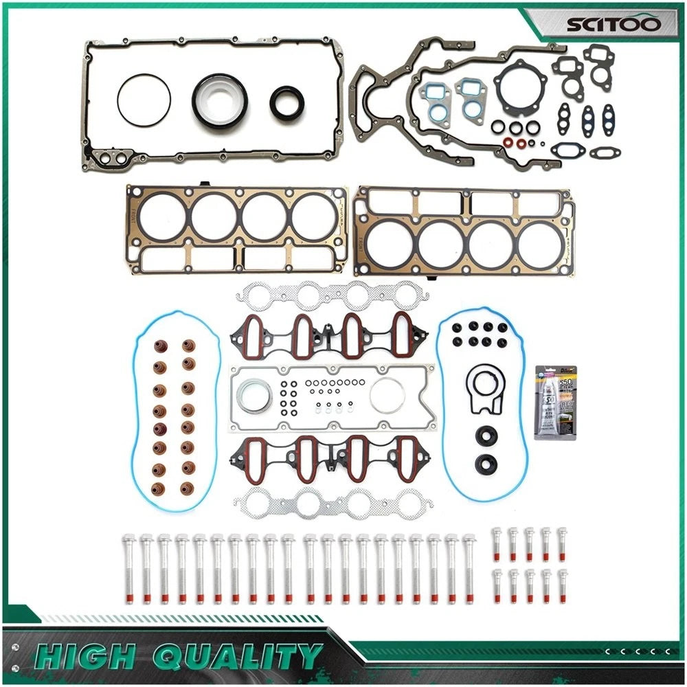 Full Gasket Set with Bolts for Chevrolet GMC Buick Cadillac 5.3L 4.8L (2004–2009)
